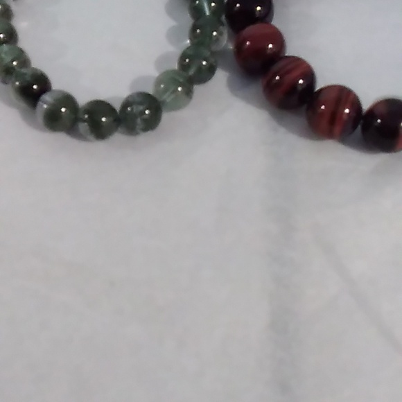 Green and Brown Glass Beaded Bracelet Set Of 2 - Picture 5 of 7